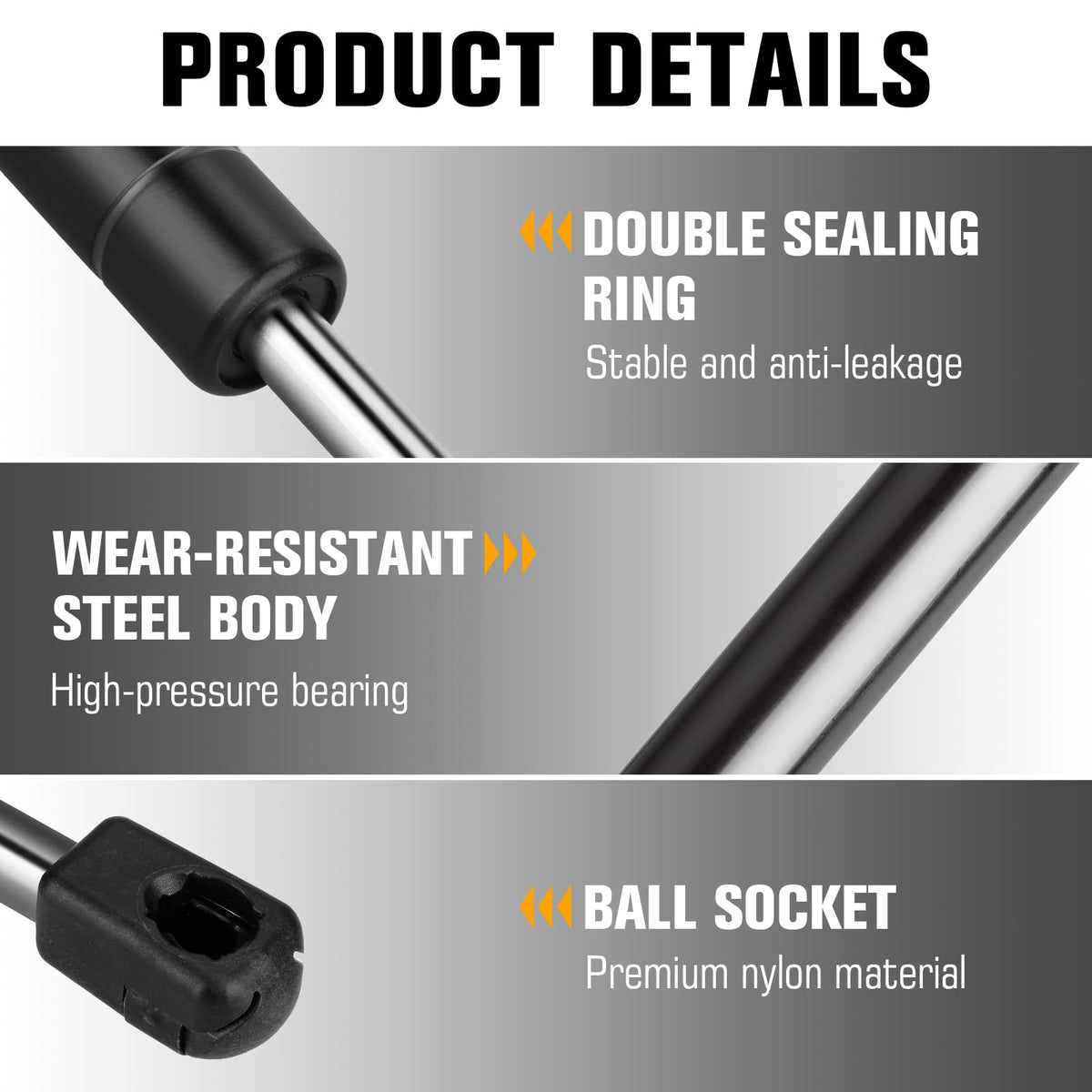 Aeagle powder-coated cylinder detail resisting corrosion and wear