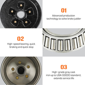 Aeagle drums mounted on trailer axle showing real-world fit and scale