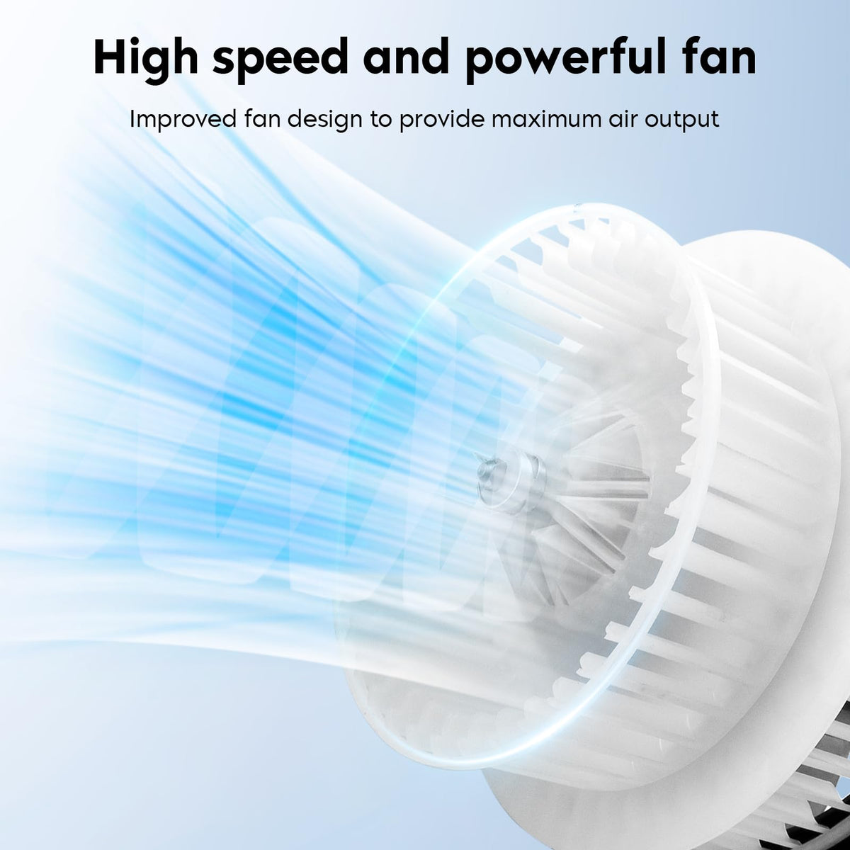 Aeagle fan cage closeup highlighting blades for quieter performance