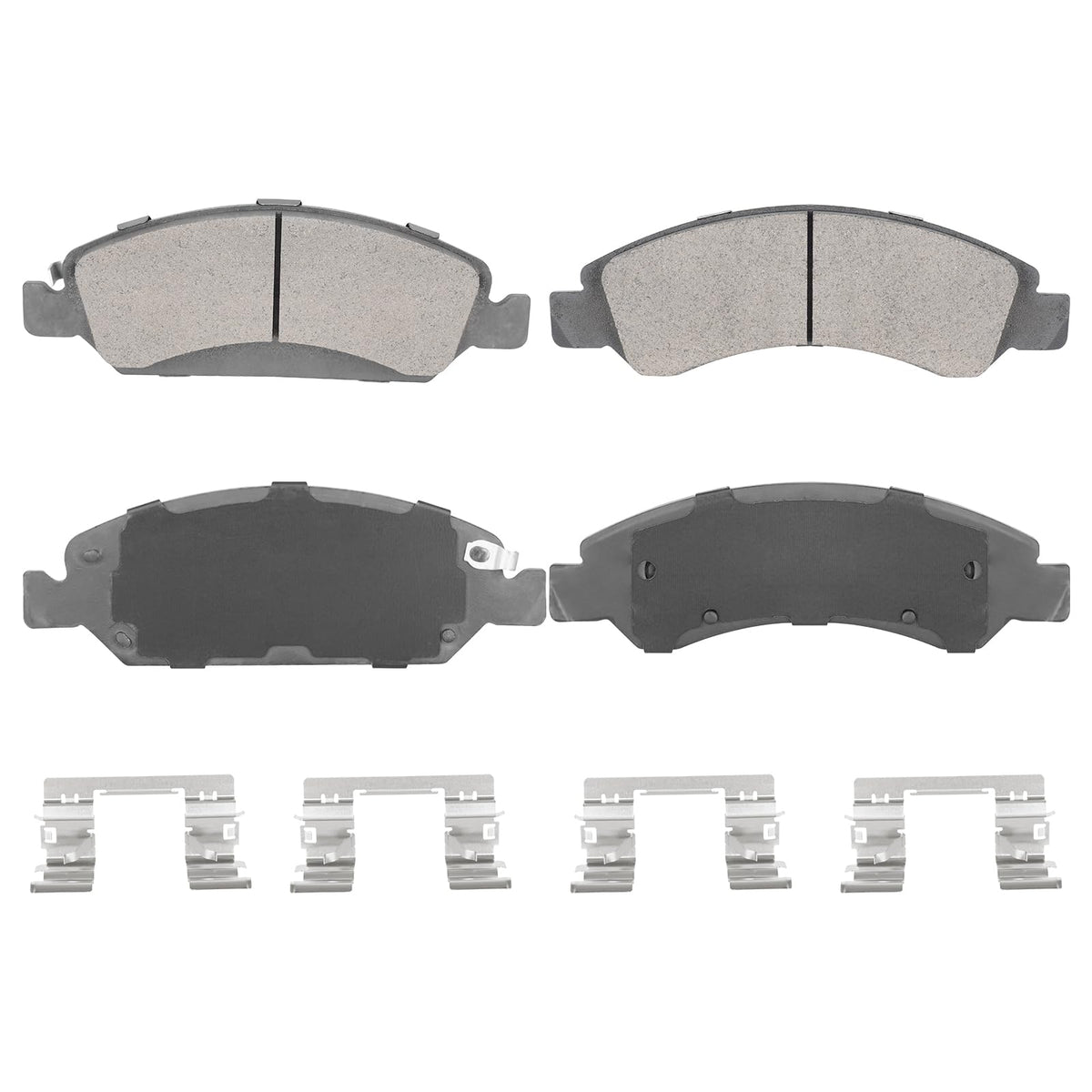 Aeagle front view of brake pads showing full pad faces and fitment benefit
