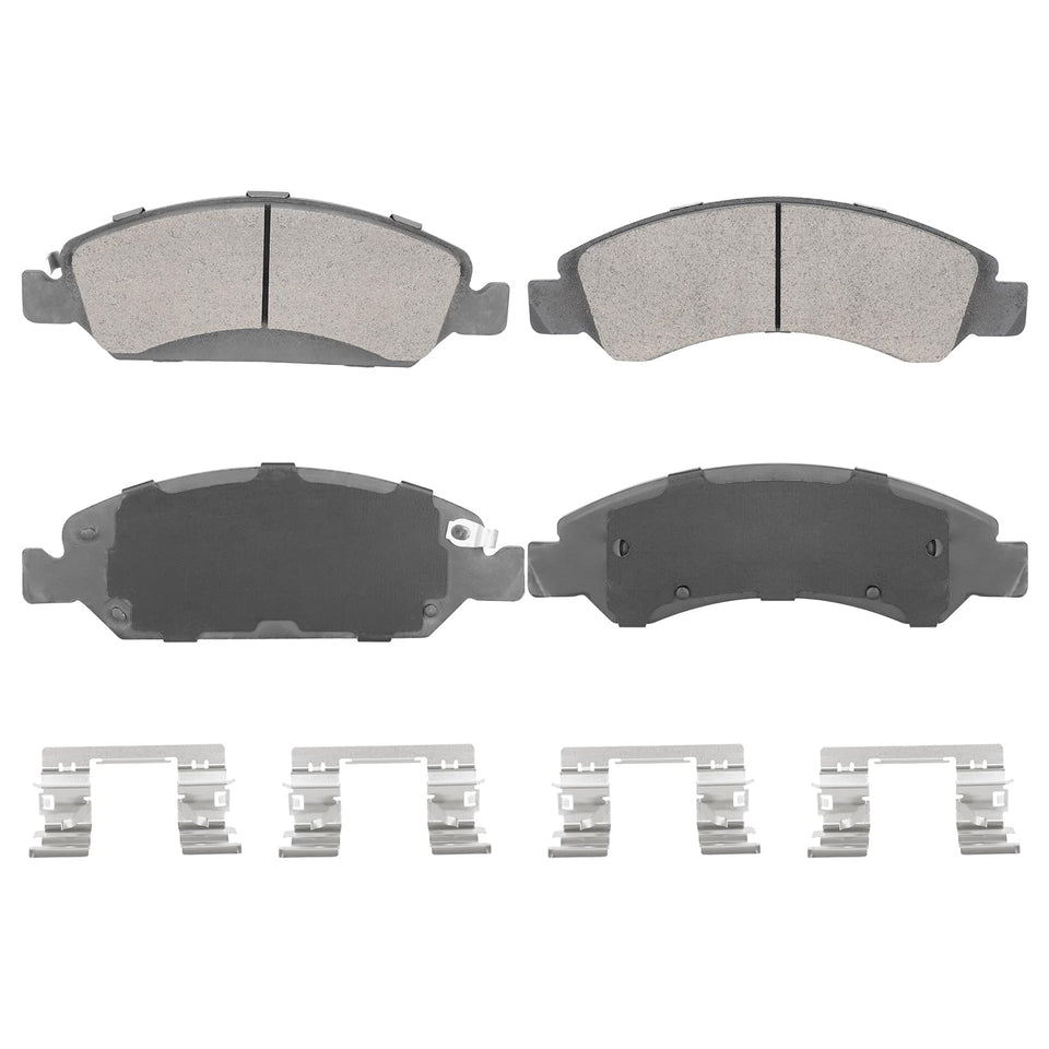 Aeagle front view of brake pads showing full pad faces and fitment benefit