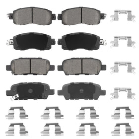 Aeagle front ceramic pad front view showing smooth surface and quieter braking benefit