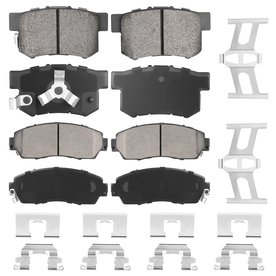 Aeagle front ceramic pads packaging showing kit and branding for quiet braking