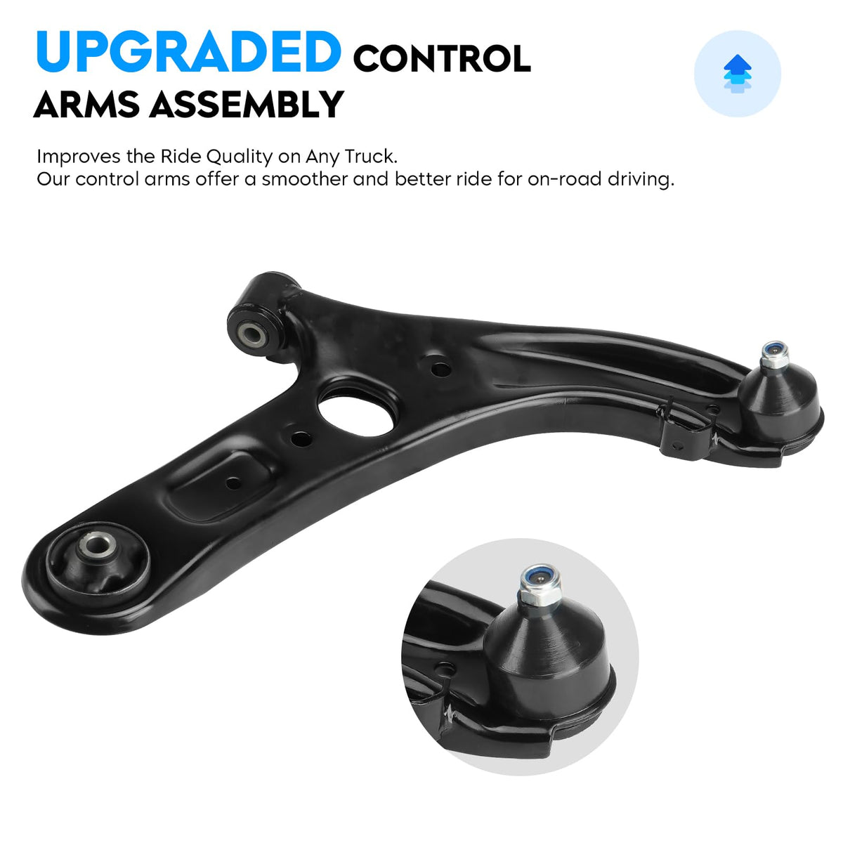 Aeagle passenger side control arm front view highlighting exact fit