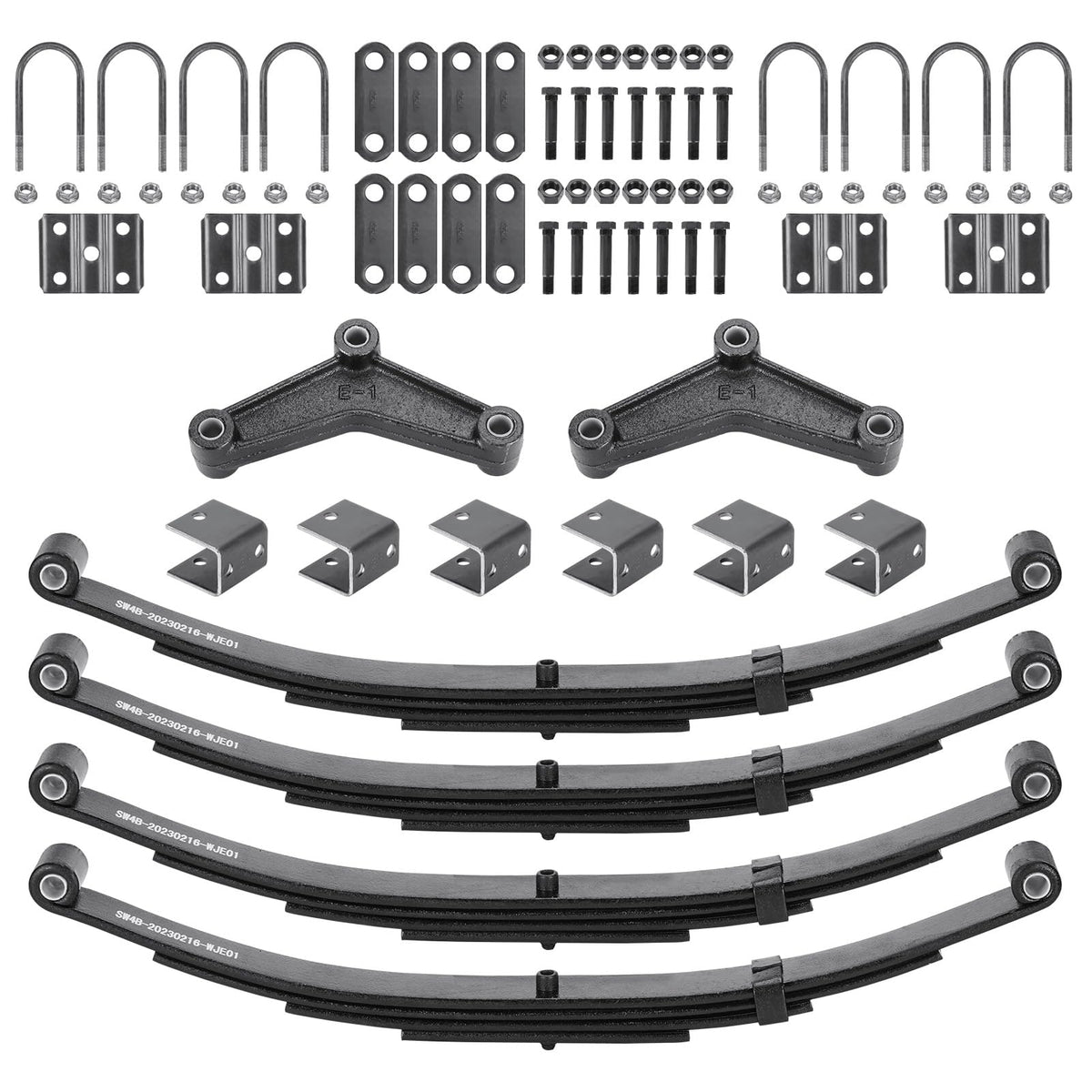 AEagle front view of 25-1/4" springs showing complete kit and packaging benefit