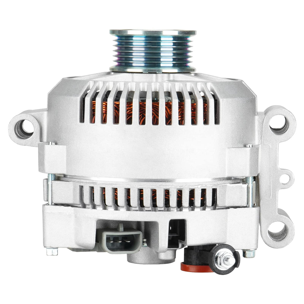 Aeagle front view alternator showing casing and terminals, reliable replacement
