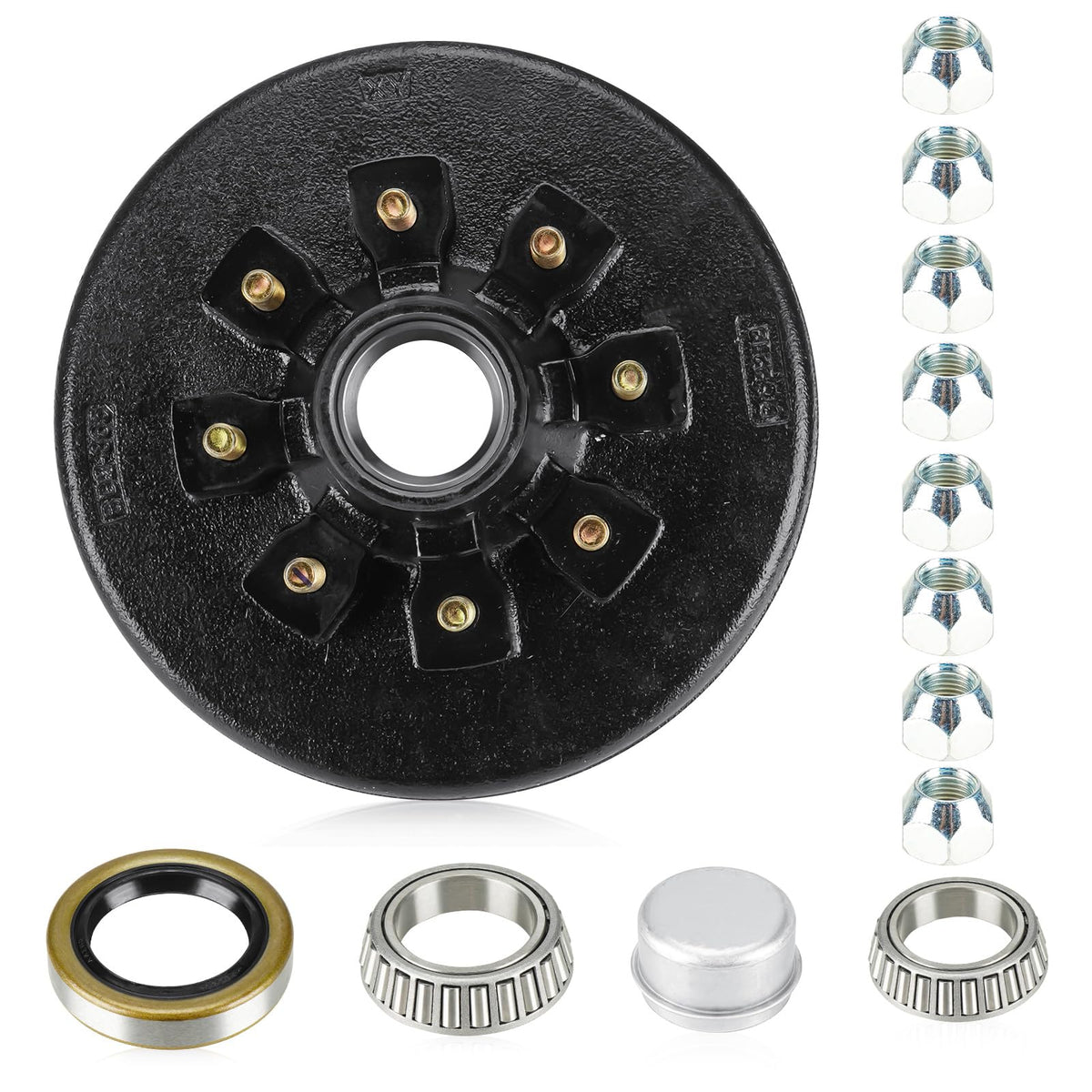 Aeagle front view brake drum showing bolt pattern and corrosion protection benefits