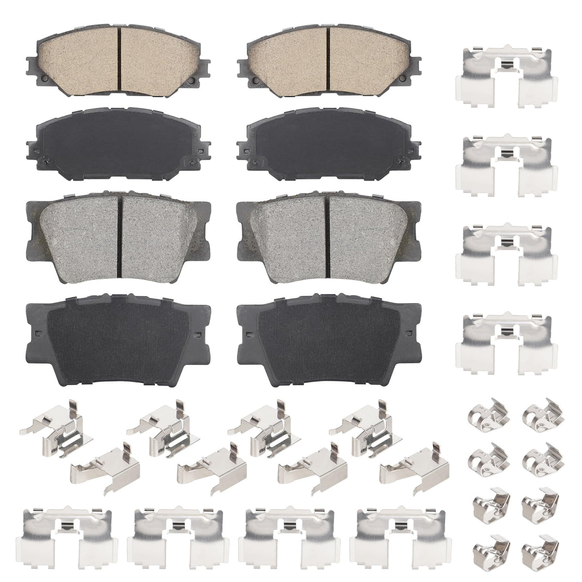 Aeagle front pads view showing fit and quieter braking benefit