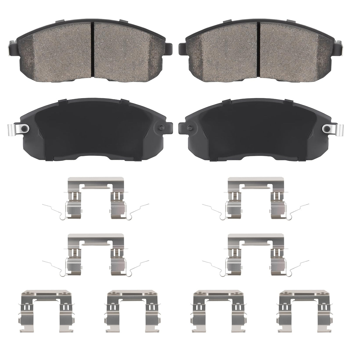 Aeagle front pads front view showing fit and quiet braking benefit
