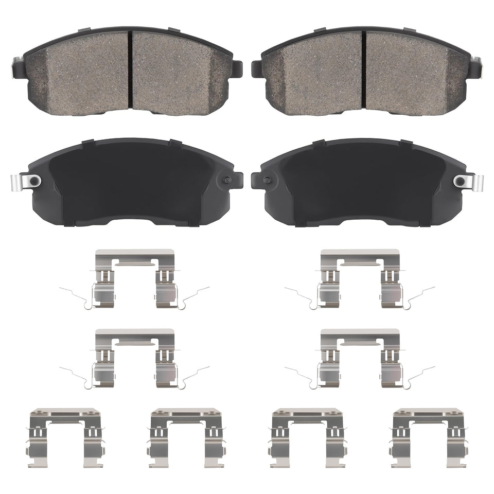 Aeagle front pads front view showing fit and quiet braking benefit