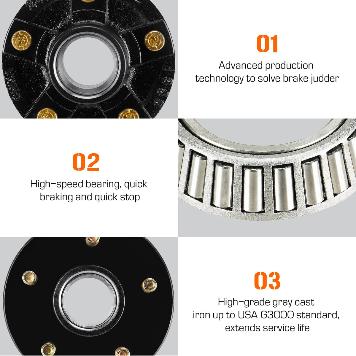 Aeagle grease seal and rubber dust cap with nuts, protects bearings from water