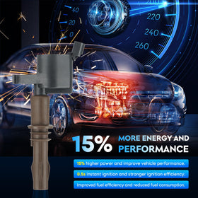 Aeagle coil installed in an engine bay demonstrating direct-replacement fit and improved starting