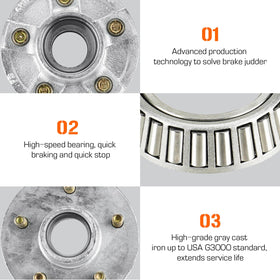 Aeagle idler hub installed on trailer spindle illustrating easy fit and function