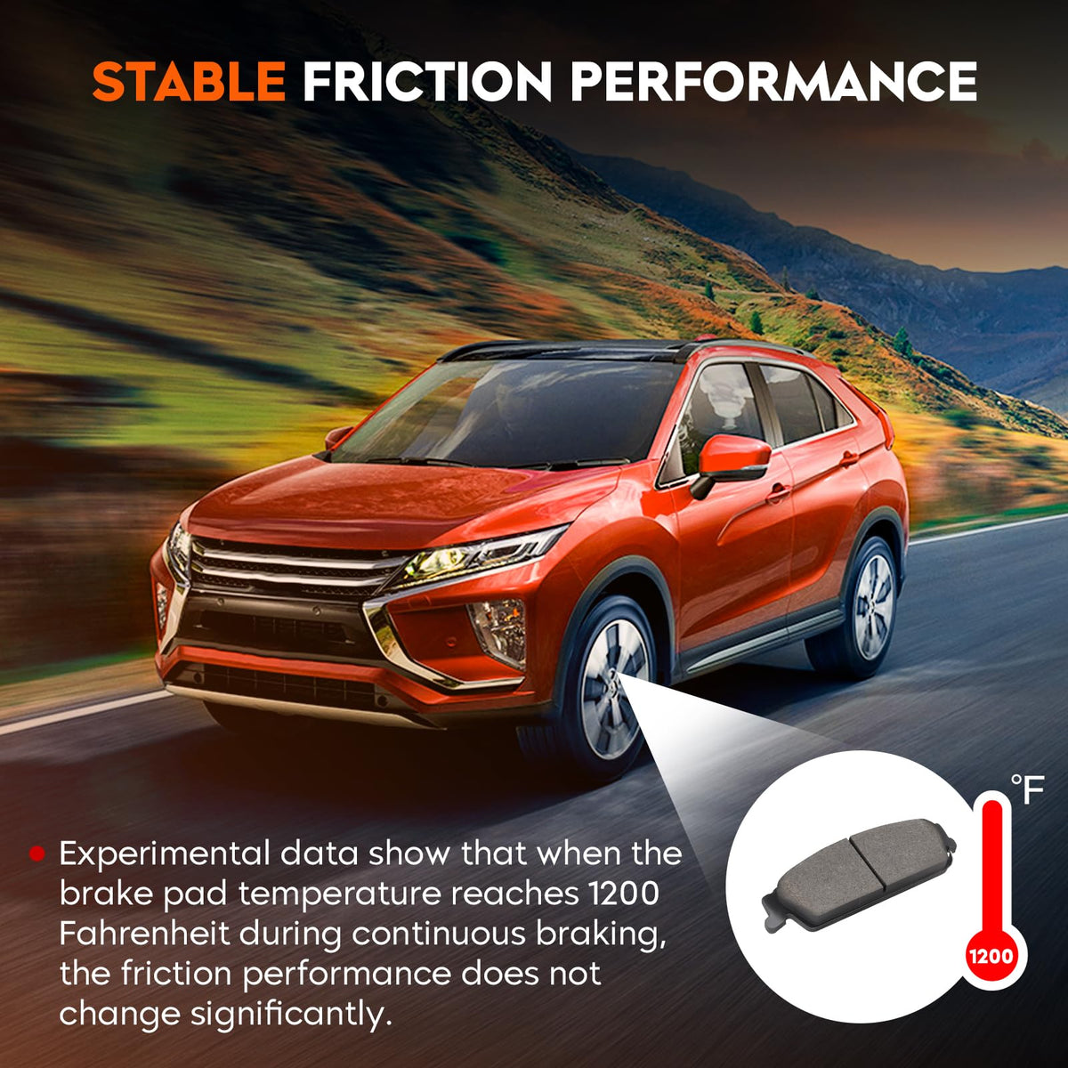 Aeagle installed rear brake on SUV showing proper fit and stable braking under load