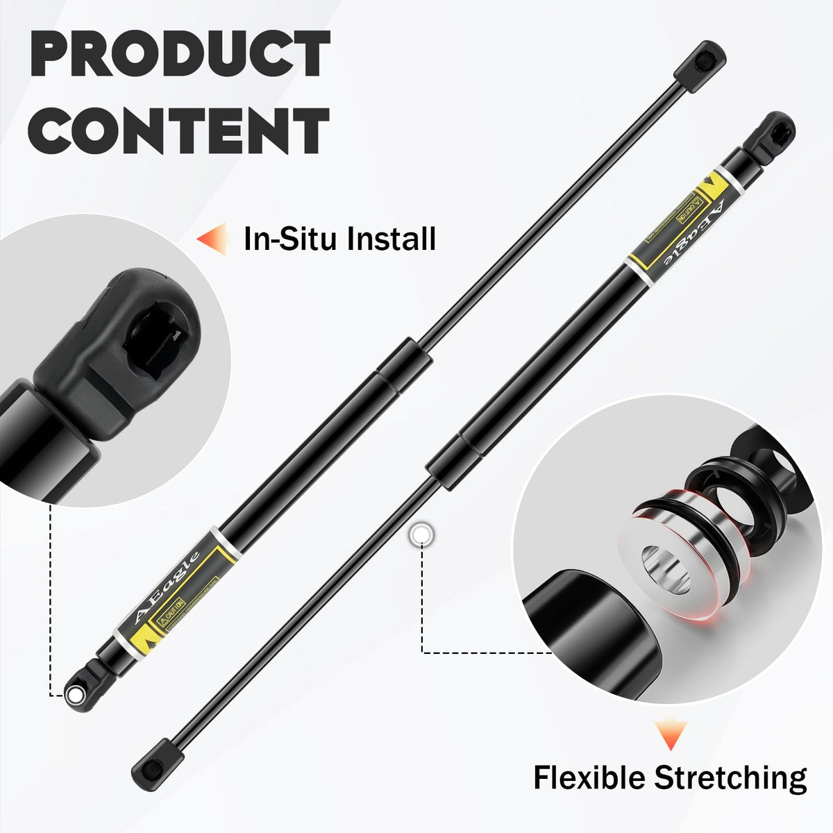 Aeagle lift support length compared with ruler showing precise fit dimensions
