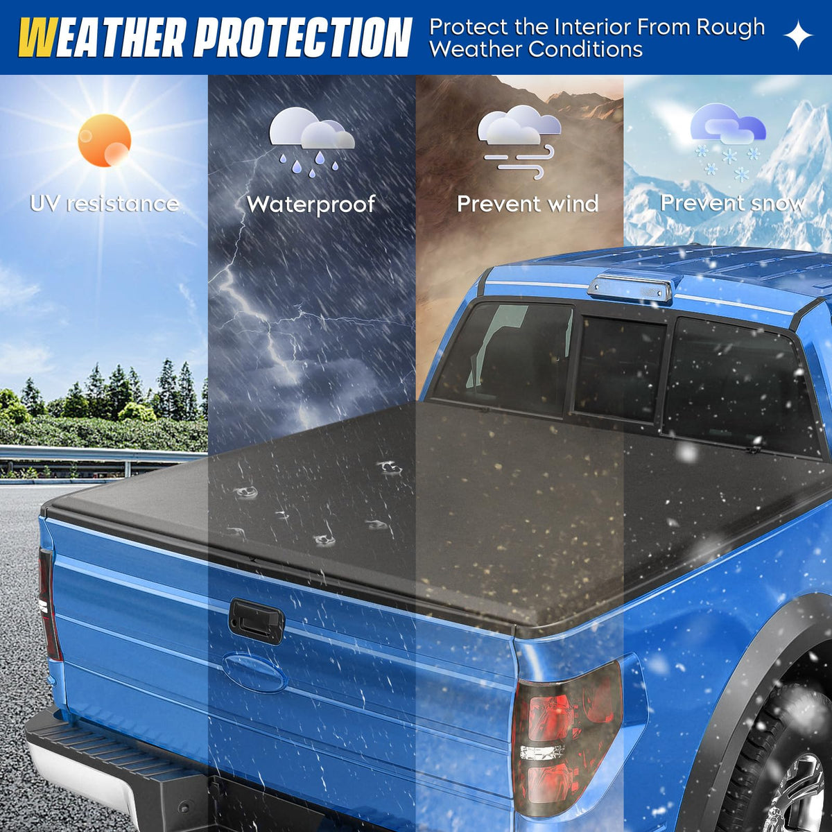 Aeagle lifestyle shot of truck with cover showing secure cargo protection