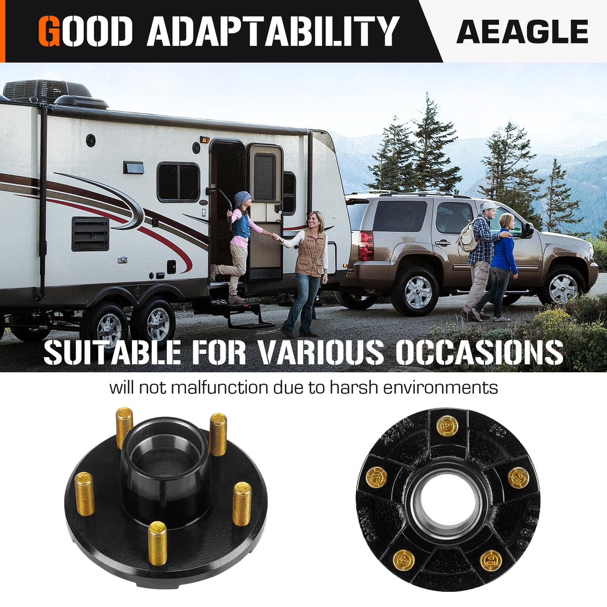 Aeagle trailer with hubs installed on axle showing road-ready reliability