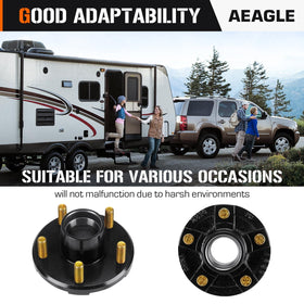 Aeagle trailer with hubs installed on axle showing road-ready reliability
