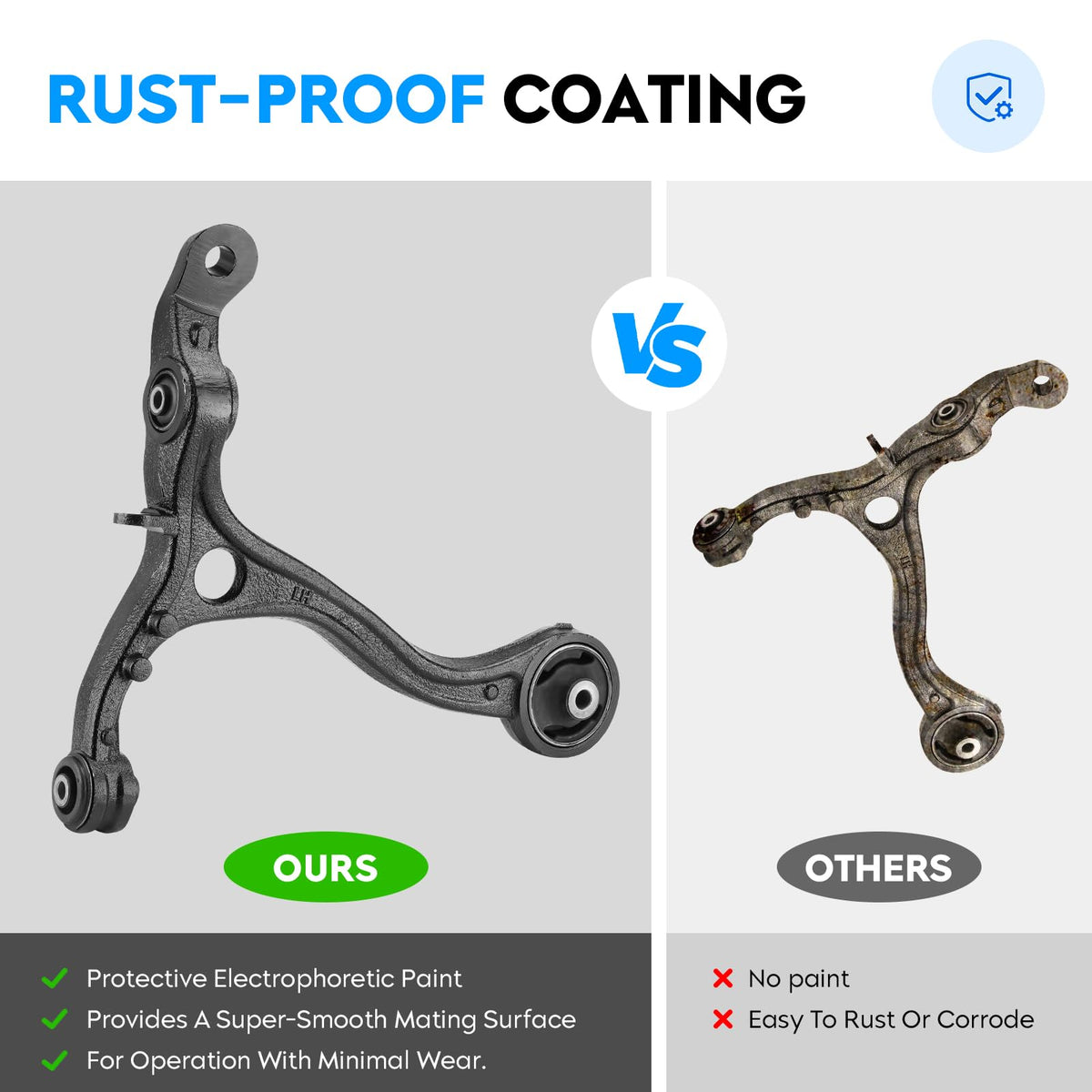 Aeagle lower control arm with ball joint detail demonstrating durable joint for reliable handling