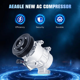 Aeagle compressor oil fill port and label showing prefilled PAG46 convenience