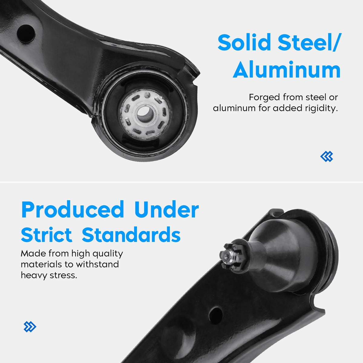 Aeagle outer tie rod end detail highlighting threaded stud and cotter pin hole for secure steering