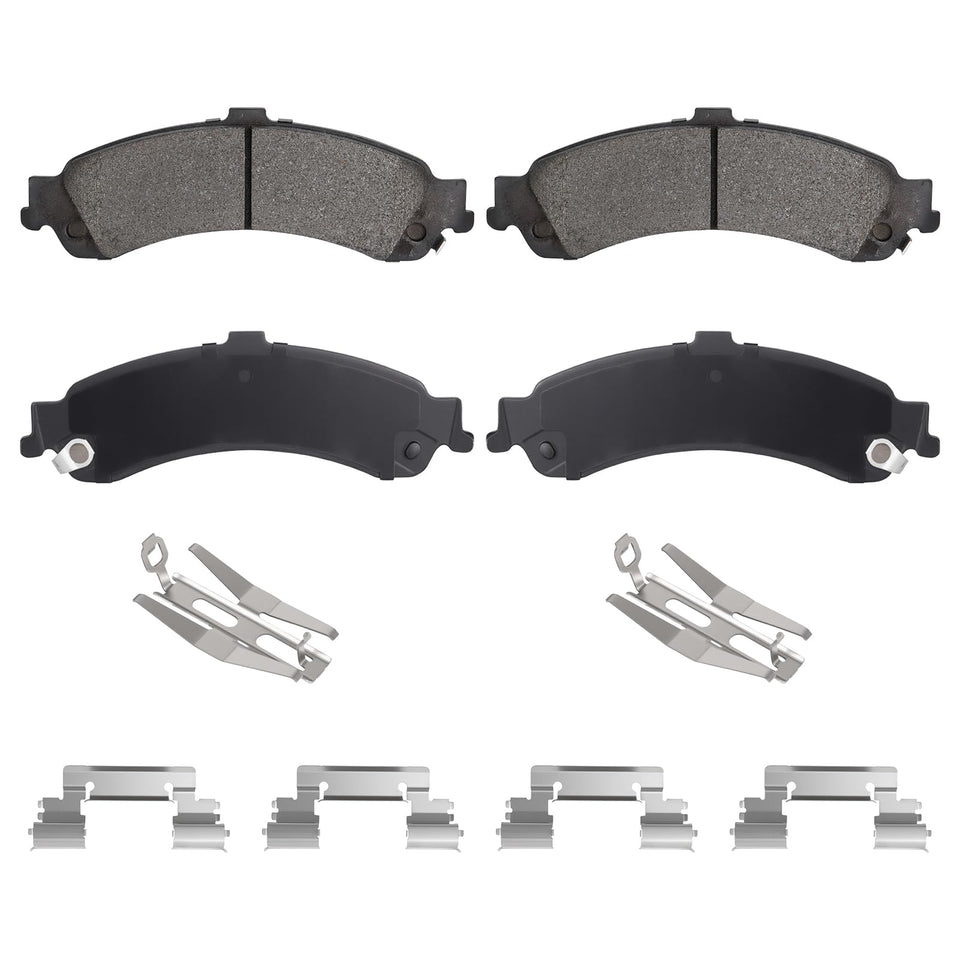 Aeagle rear brake pads front view showing fitment and profile, improves braking confidence