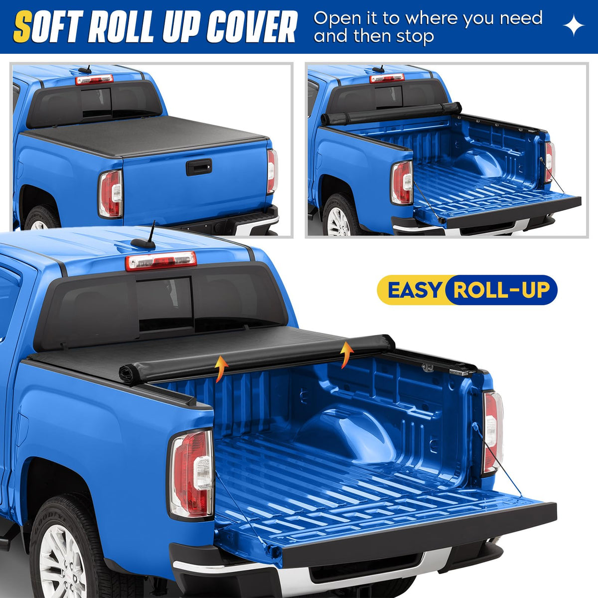 Aeagle rolled up and secured with straps to show easy access and safe transport of large cargo