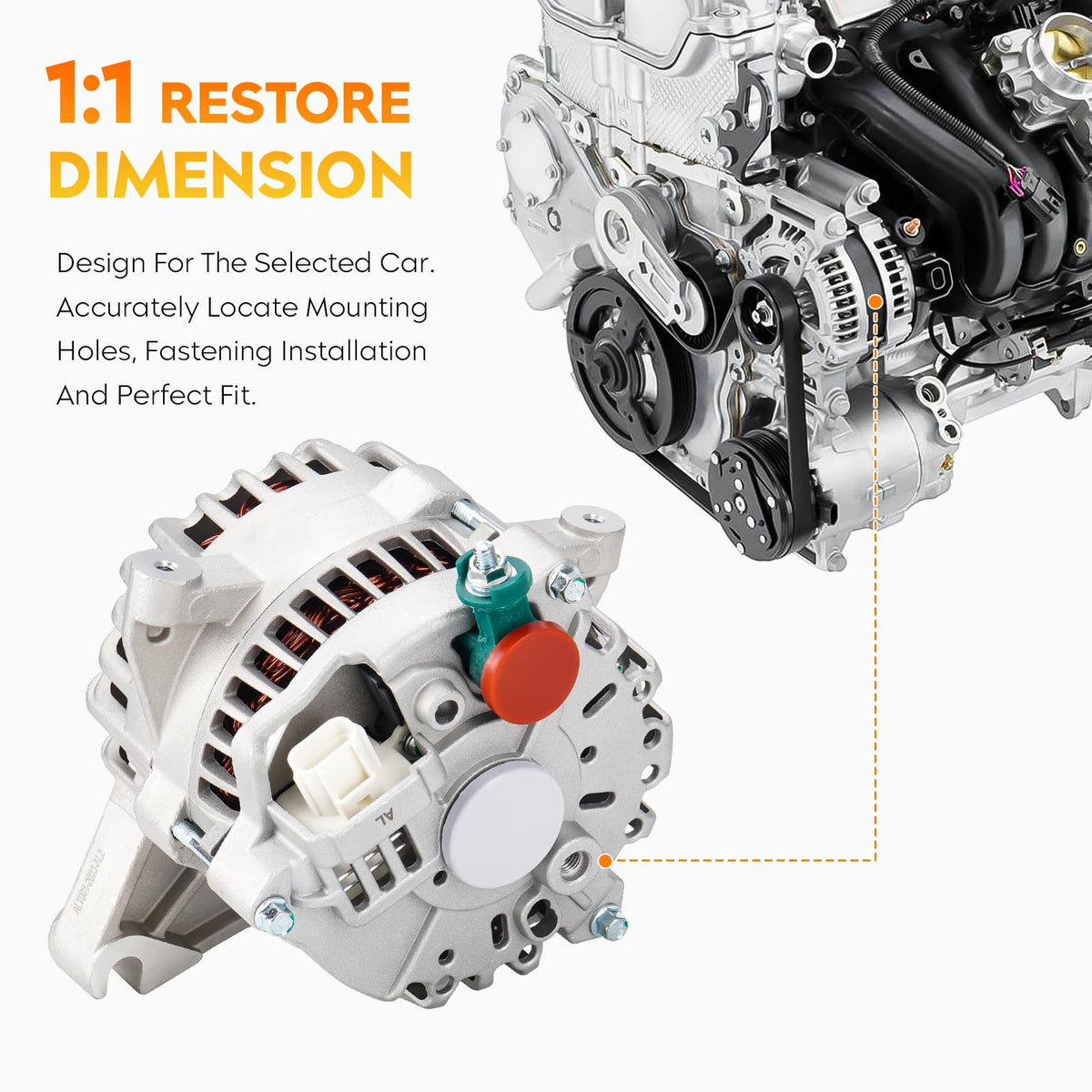 Aeagle alternator beside ruler showing size for accurate fitment reference