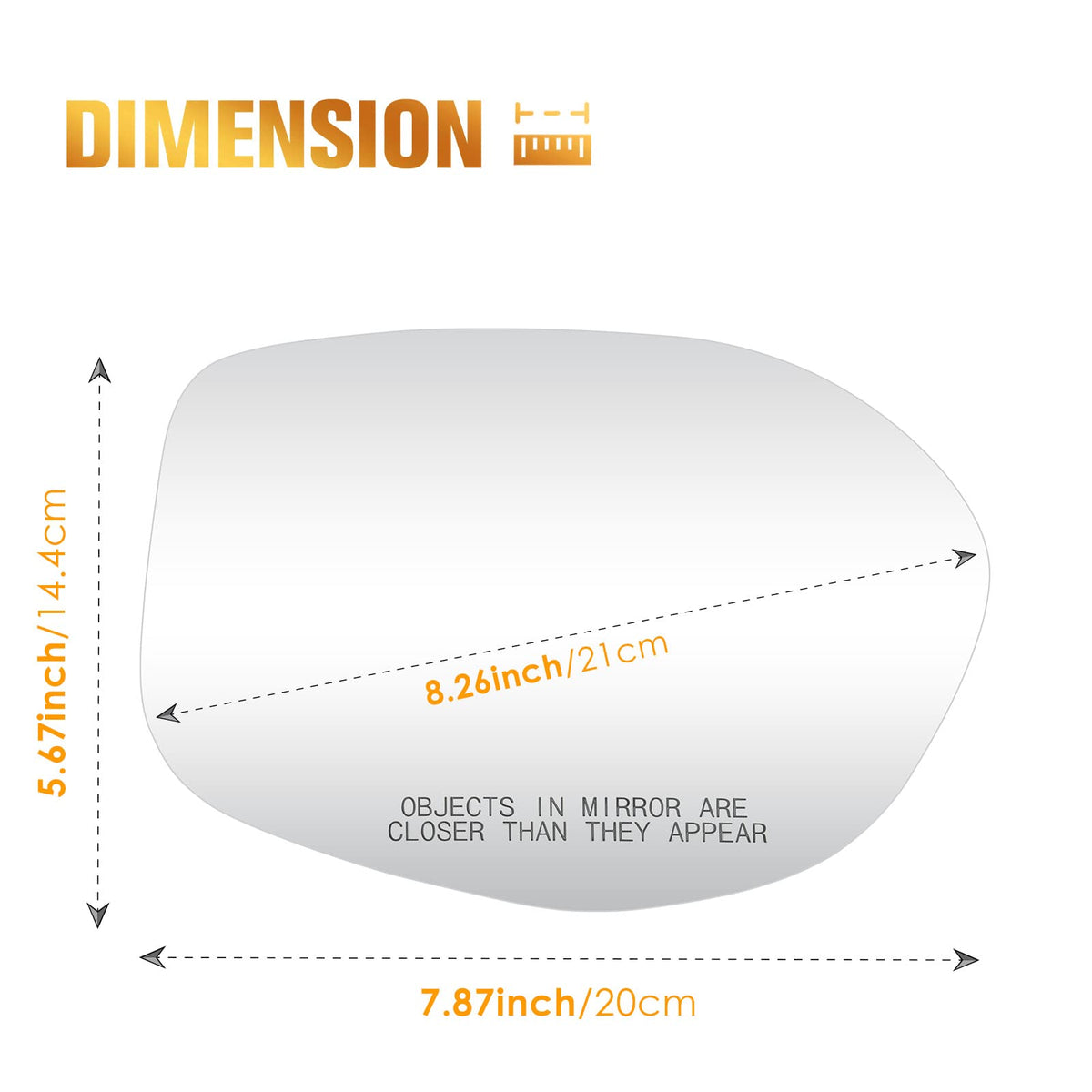 Aeagle mirror held by hand to show scale and precise OEM-style fit benefit