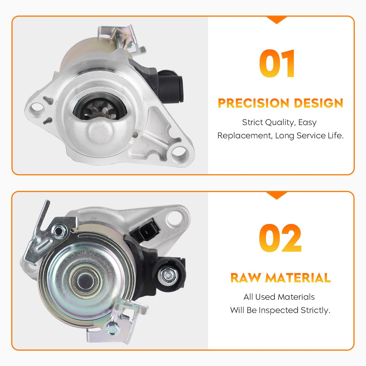 Aeagle starter dimensions scale comparison illustrating correct OEM-sized fit