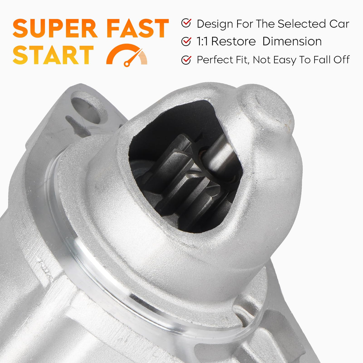Aeagle starter side mounting detail highlighting bolt locations for easy installation