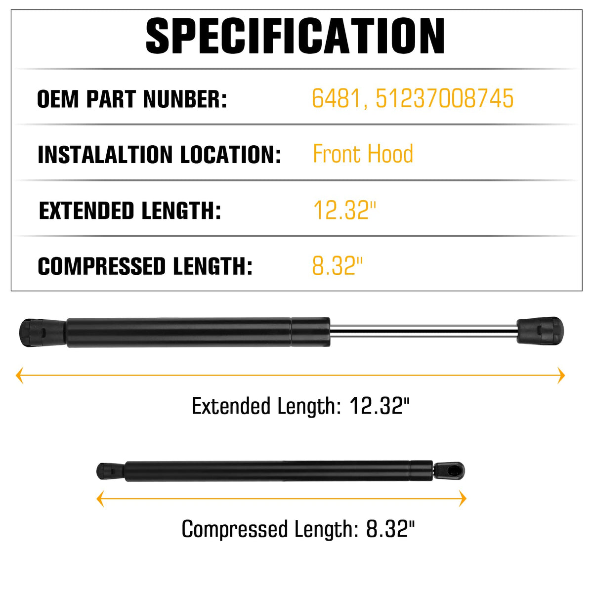 Aeagle gas spring close-up showing treated piston rod and corrosion-resistant coating