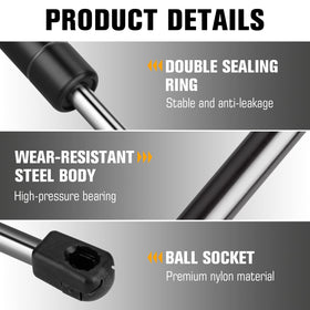 Aeagle strut next to ruler showing 12.32-inch extended length for correct fitment