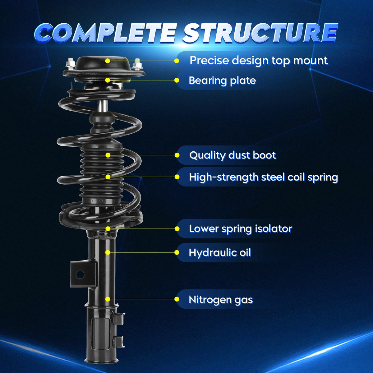 Aeagle strut mount label and part numbers for easy verification and correct fit benefit