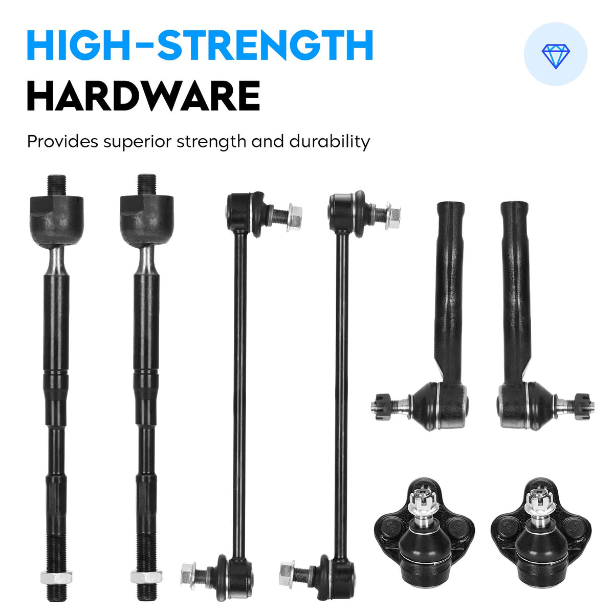 Aeagle tie rod assembly with boots that protect joints and extend life
