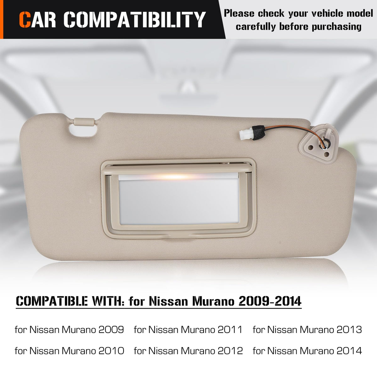 Aeagle visor mounted in Nissan Murano cabin illustrating passenger comfort and matched color