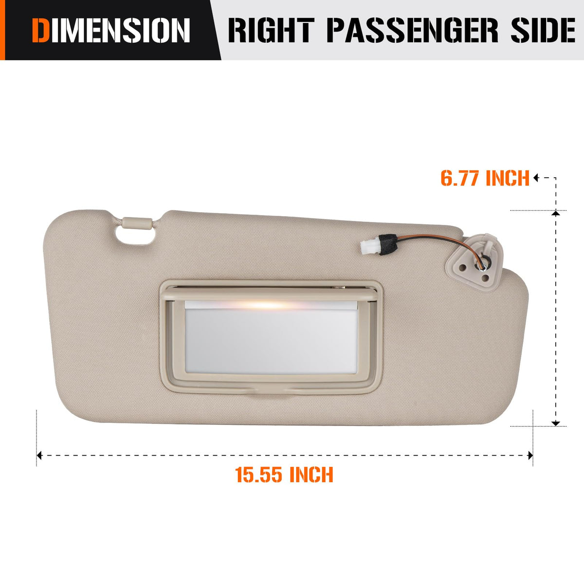 Aeagle visor side profile with scale comparison showing compact, OEM-accurate dimensions
