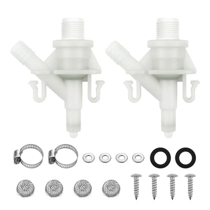 Aecsze front packaging showing two-valve replacement kit and included hardware for quick repairs