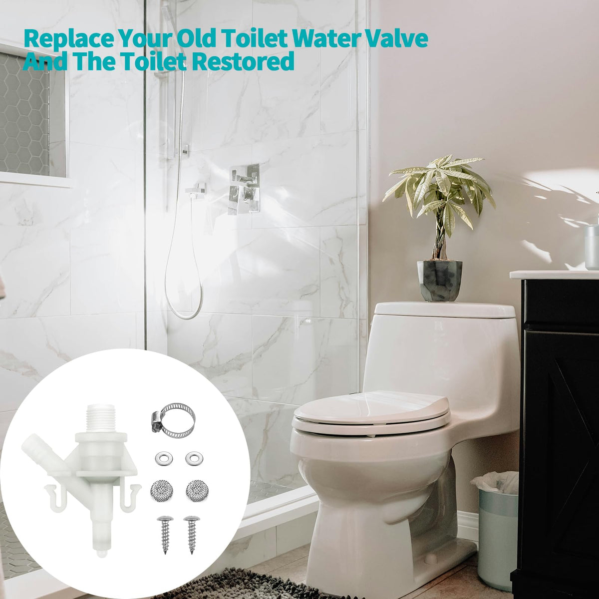 Aecsze valve installed in RV toilet demonstrating improved flushing and no leaks