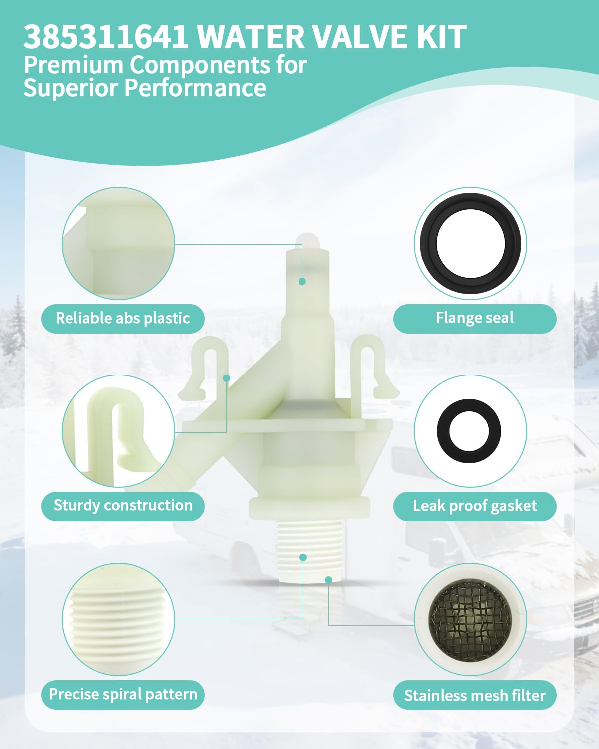 Aecsze rubber flushing ball seal detail demonstrating tight shutoff and leak prevention