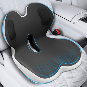 AEGIS CAR SEAT COVER front view on vehicle seat showing full cushion and benefit of improved posture