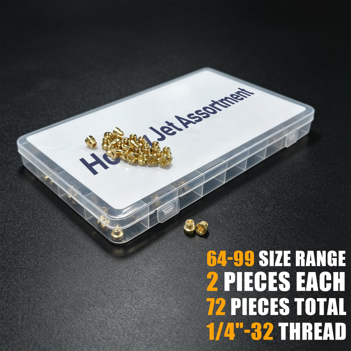 AegisAutos open molded case with numbered compartments for quick jet selection and organized tuning