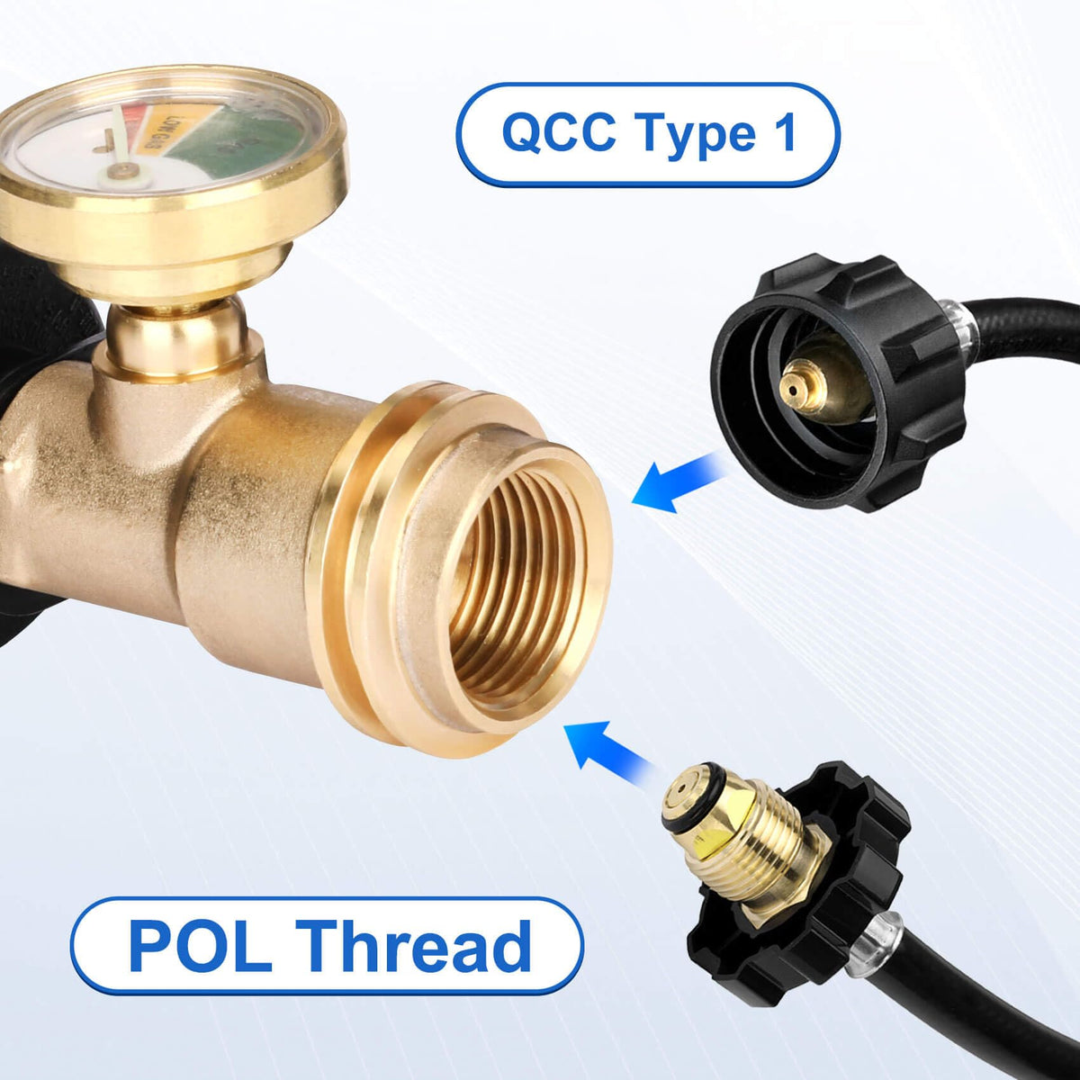 Aekops solid brass thread detail demonstrating durable airtight seal