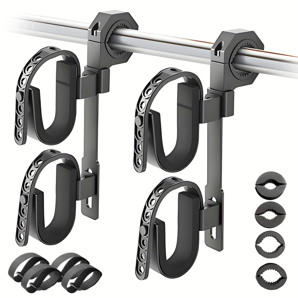 Aeloifft front-mounted gun rack on roll bar showing secure storage benefit