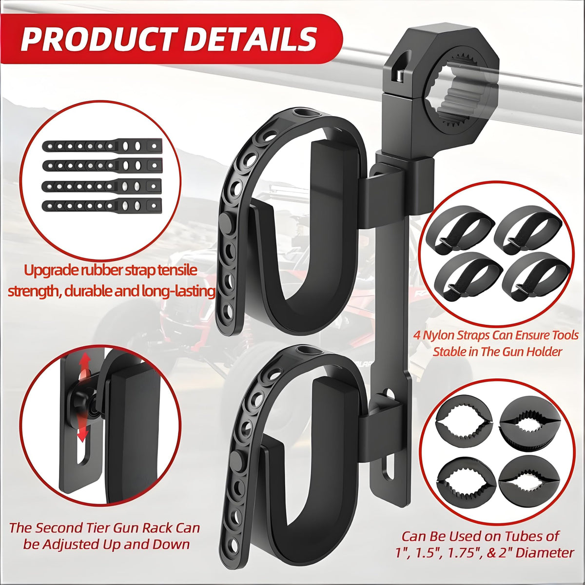 Aeloifft nylon strap securing rifle tightly to prevent movement