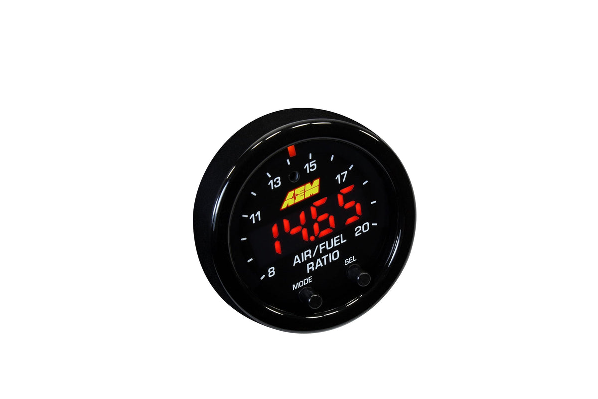 AEM 30-0334 front gauge face visible with clear AFR readout for quick monitoring