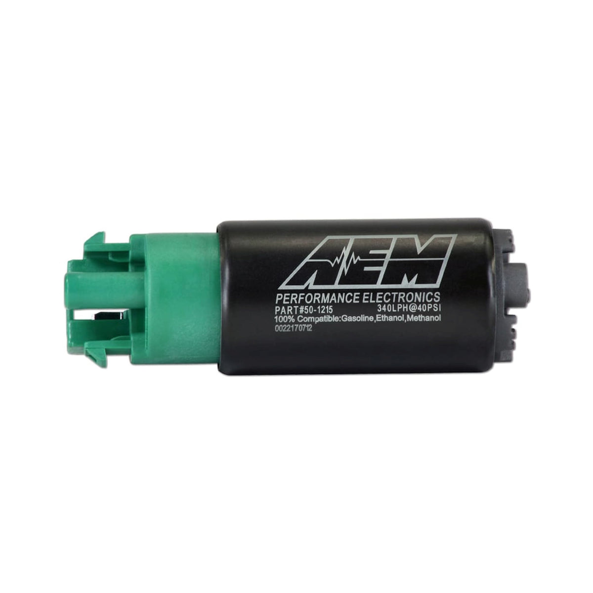 AEM 50-1215 beside a ruler to show 39mm diameter and 65mm length compactness