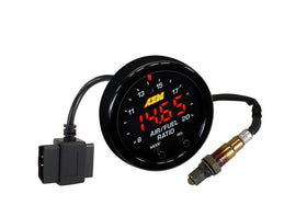 AEM unit showing Bosch 4.9LSU sensor tip close-up for precise air/fuel sensing