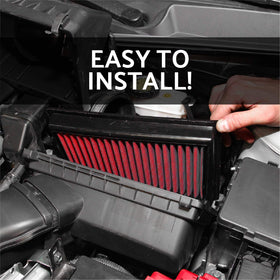AEM DryFlow installed in Ford airbox demonstrating improved airflow