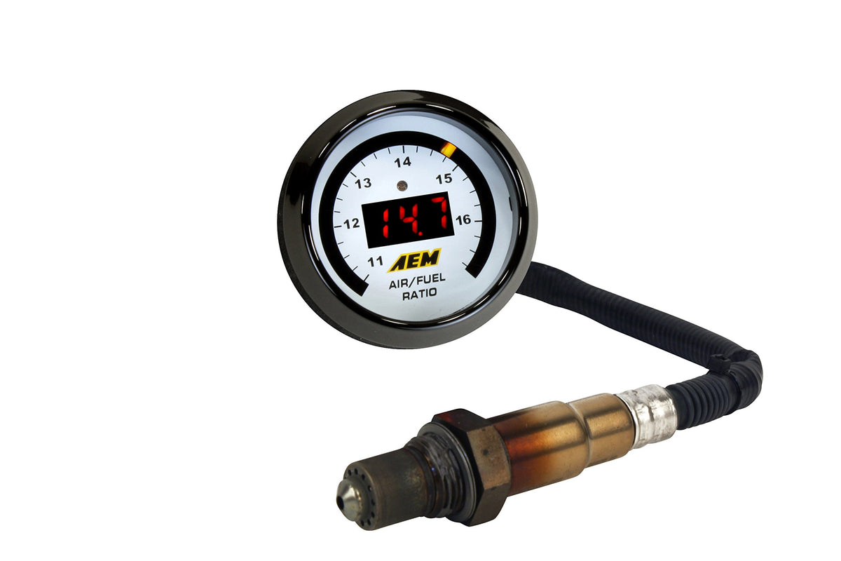 AEM gauge mounted in a vehicle dash demonstrating easy integration
